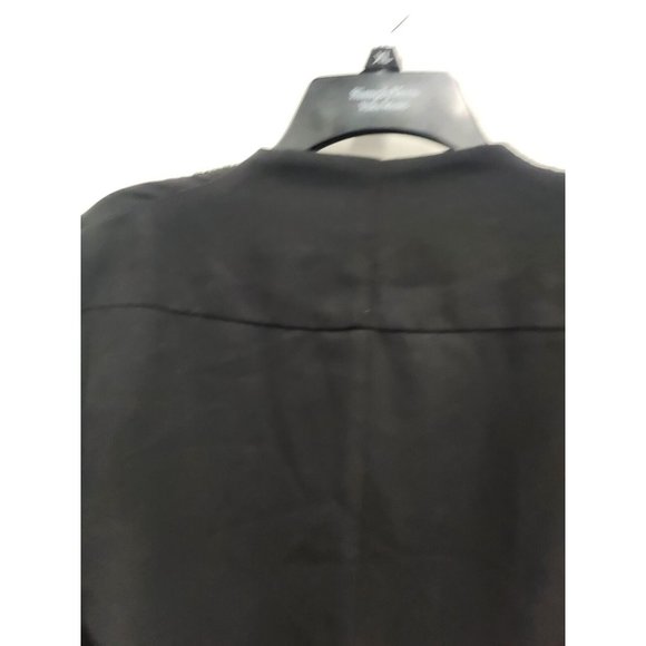 H&M Womens Black Beaded Cropped Blazer Jacket Size 12 Open Front Long Sleeve - Picture 9 of 9